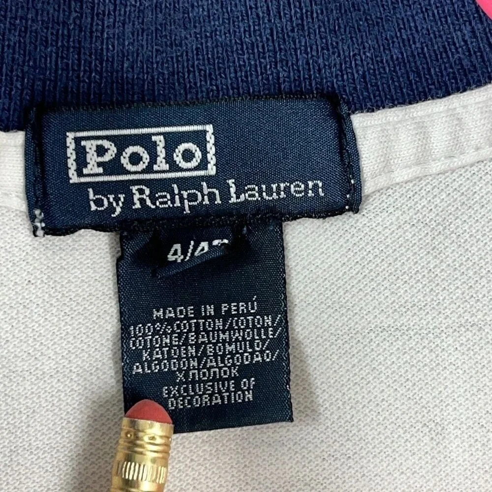 Polo Ralph‎ Lauren Shirt Boys 4 Youth White Sailing Third Cruiser Squadron Rugby